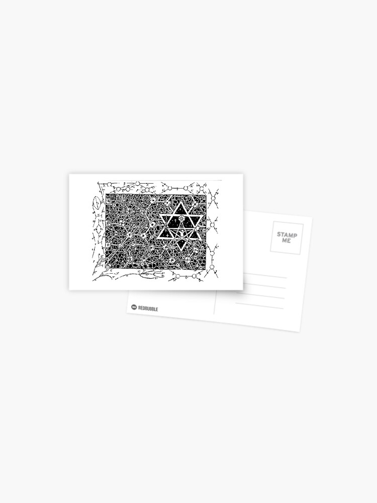 Thumbnail 1 of 2, Postcard, 1996 Quantum Physics Hexagram designed and sold by dajson.