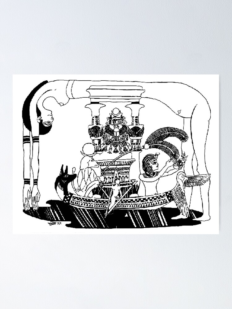 Thumbnail 2 of 3, Poster, 1993 Egyptian Hieroglyph of Nuit designed and sold by Davol White.