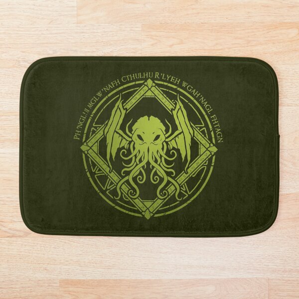 Cthulhu - Lovecraft - Chant design Bath Mat