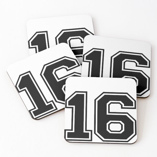Item preview, Varsity Team Sports Uniform Number #16 - Black designed and sold by RiplMedia.