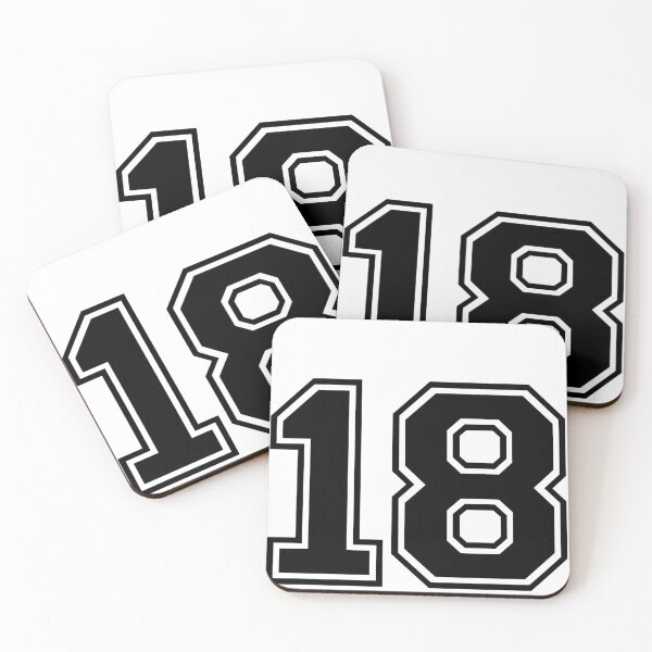 Artikelvorschau, Varsity Team Sportuniform Nummer #18 - Schwarz entworfen und verkauft von RiplMedia.