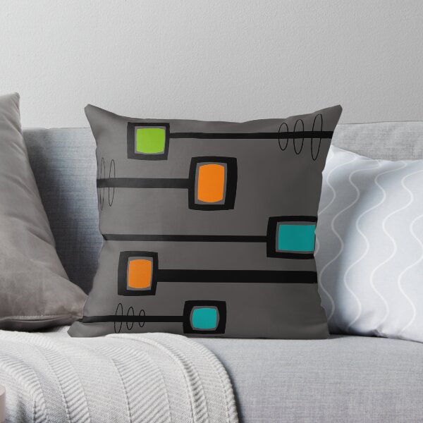 Mid-Century Modern Abstract Throw Pillow