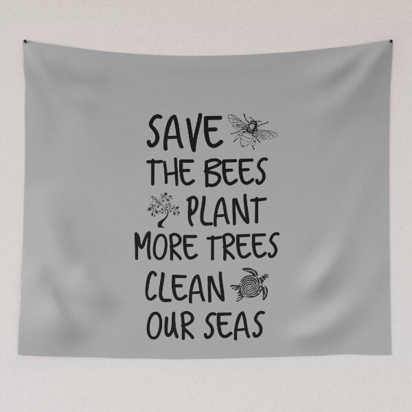 Item preview, Save The Bees Plant More Trees Clean Our Seas designed and sold by cimibaka25.