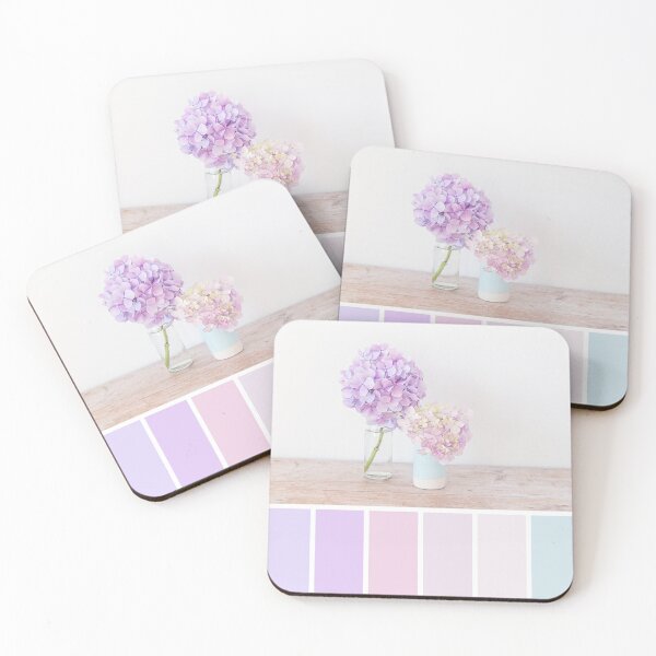 Item preview, Pastel Hydrangeas Colour Palette in shades of purple and pink designed and sold by Zoe Power.
