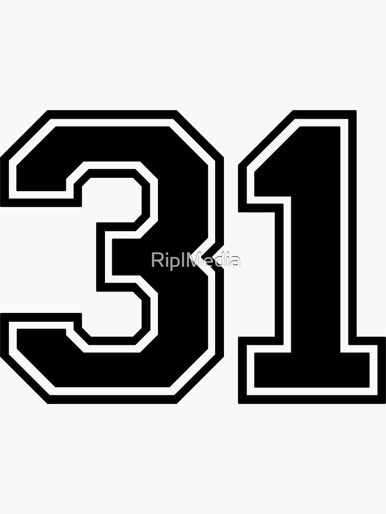 01 Number, Jersey, Sports, Team, Varsity, Numbers' Sticker