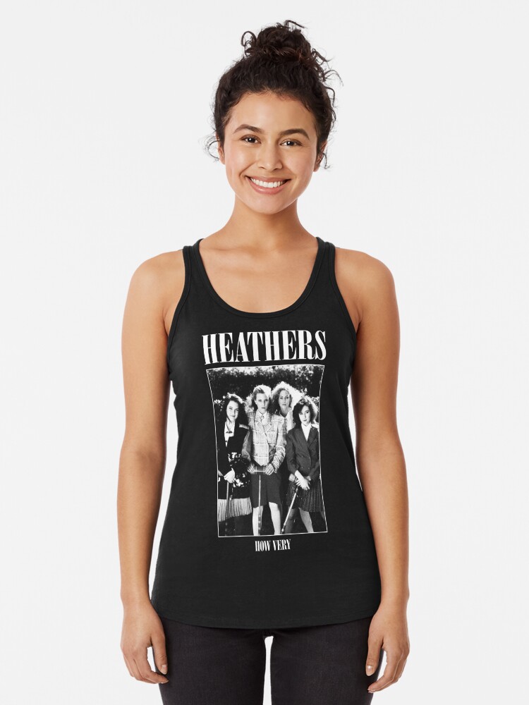 Thumbnail 1 of 3, Racerback Tank Top, Heathers: How Very - Rock Shirt Parody designed and sold by thespookyfog.