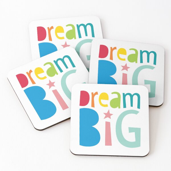 Item preview, DREAM BIG Modern funky rainbow colourful type typography designed and sold by Kat Massard.