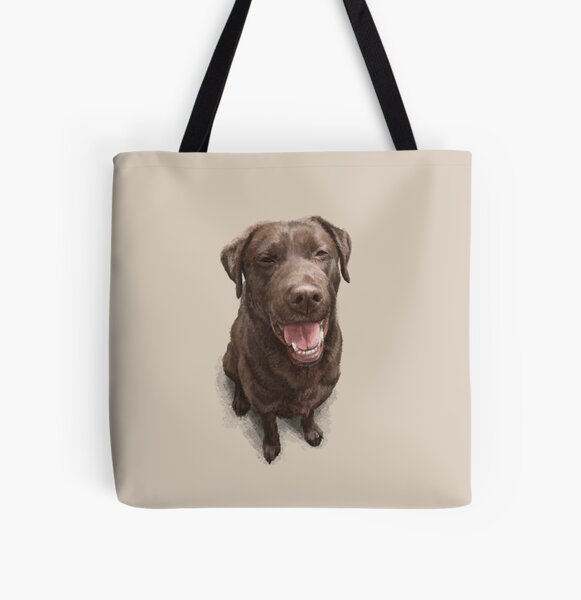 dog breed cotton shopping/shoulder/tote bag face gift CS Chocolate Labrador