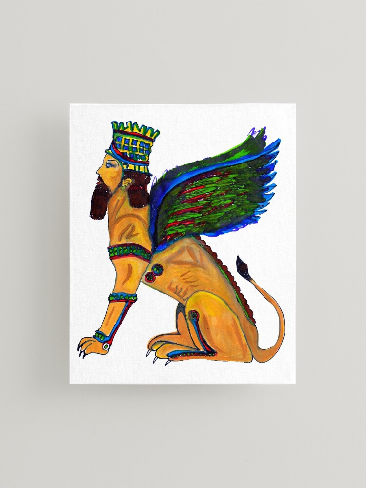 Lámina montada «simbolismo lamassu | Imperio asirio Leones alados con  cabeza humana | mitológico león rey dios pintura de acuarela | rey leon |  Mitológico griego» de kartickdutta101 | Redbubble