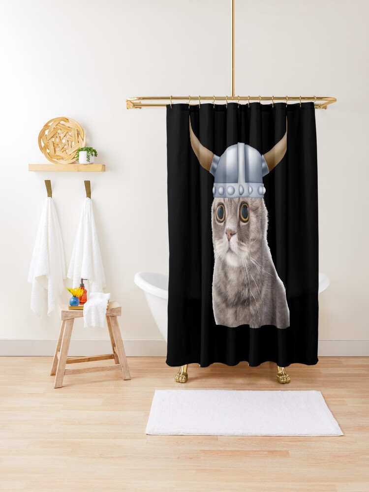 Funny Viking Kitty Cat Pussy Helmet With Horns Shield Hat Funny