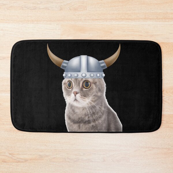 Item preview, Funny Viking Kitty Cat Pussy Helmet with horns Shield Hat Funny Cute designed and sold by funnytshirtemp.