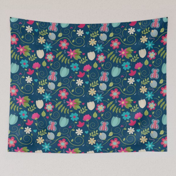 Item preview, Dark Blue Floral Pattern designed and sold by Pamela Maxwell.