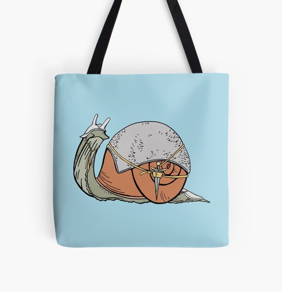 Warrior Snail Suited Up for Battle All Over Print Tote Bag
