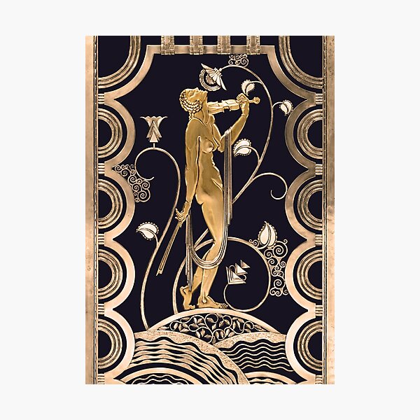 Aperçu de l'œuvre Muse avec violon - Ornement en or Feher Jazz age créée et vendue par Bebichic.