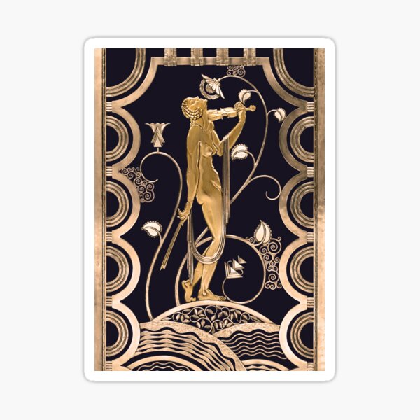 Item preview, Muse with violin - Gold ornament Feher Jazz age designed and sold by Bebichic.
