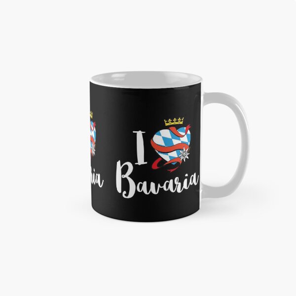 Artikelvorschau, I LOVE BAVARIA Bayerisches Herz Spruch Krone Edelweiss Geschenkidee by servusbavaria entworfen und verkauft von catsandmore.