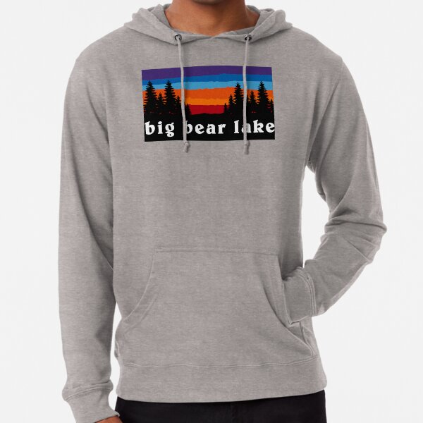 Big Bear Lake California Forest Ski Snowboard Camping Hiking Mountain Sunset Gift Ideas Lightweight Hoodie