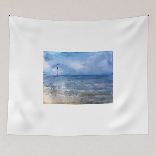 Item preview, Turning of the tide: A watercolour painting of West Bay designed and sold by Double Dutch Designs.