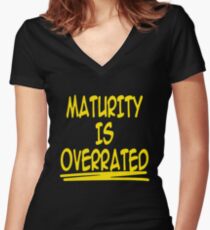 Maturity Is Overrated Sleeveless Women's Fitted V-Neck T-Shirt