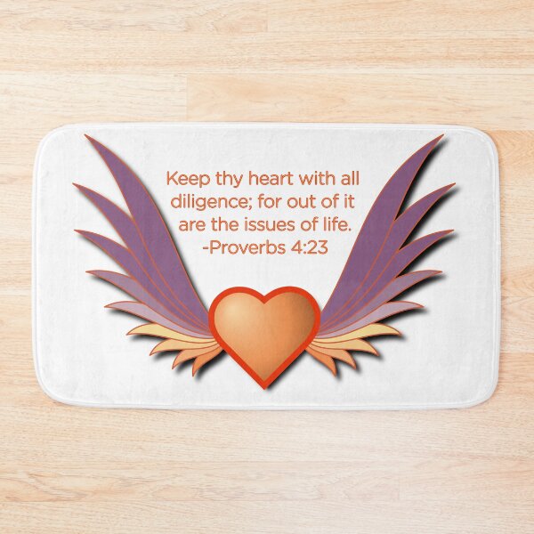 Item preview, Winged Heart Proverbs 4:23 Bible Verse designed and sold by Jesus Bosque Pachot.