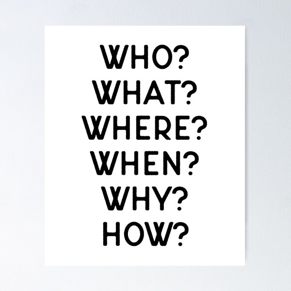 Item preview, Journalist Gift Who? What? Where? When? Why? How? Journalism designed and sold by inkedtee.