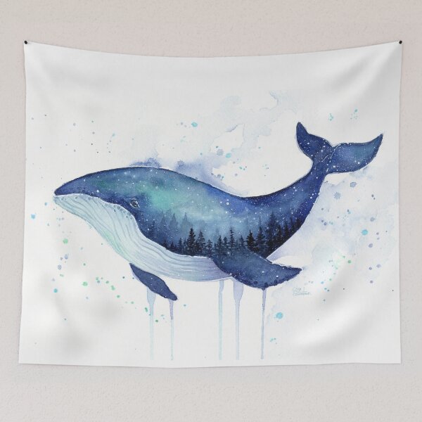 Item preview, Galaxy Whale Watercolor designed and sold by Olga Shvartsur.