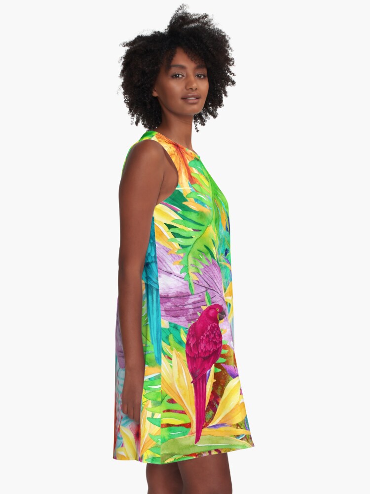Alternate view of Parrots A-Line Dress