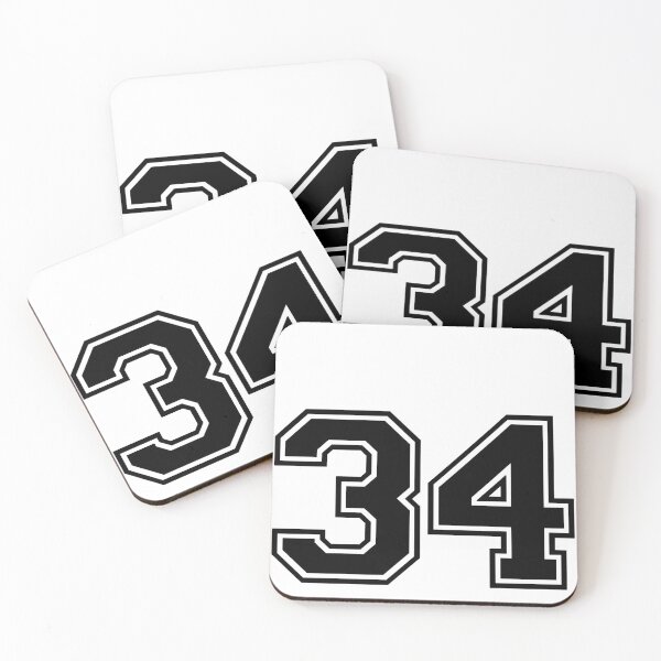 Item preview, Varsity Team Sports Uniform Number #34 - Black designed and sold by RiplMedia.