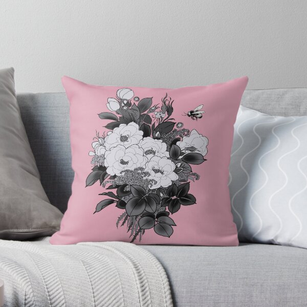 Romantic Bouquet Throw Pillow