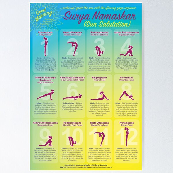 Yoga Frog Sun Salutation Surya Namaskar, an art print by Ding Hu