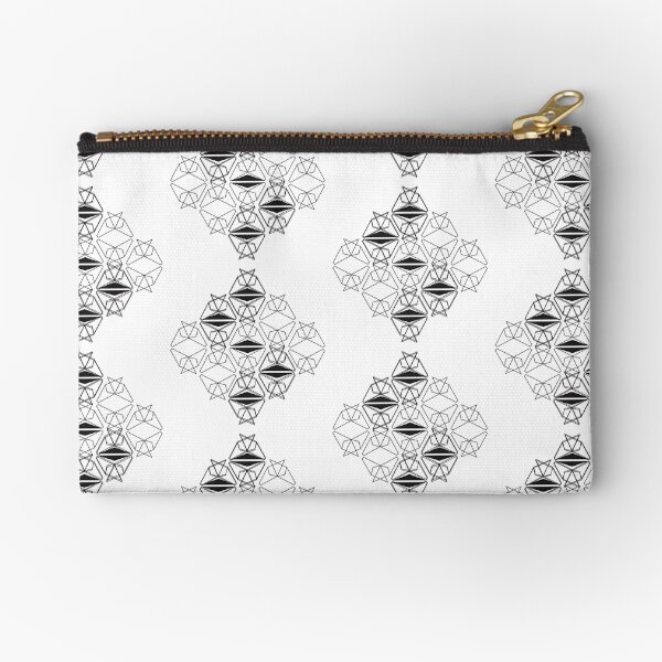 black & white geometric Zipper Pouch