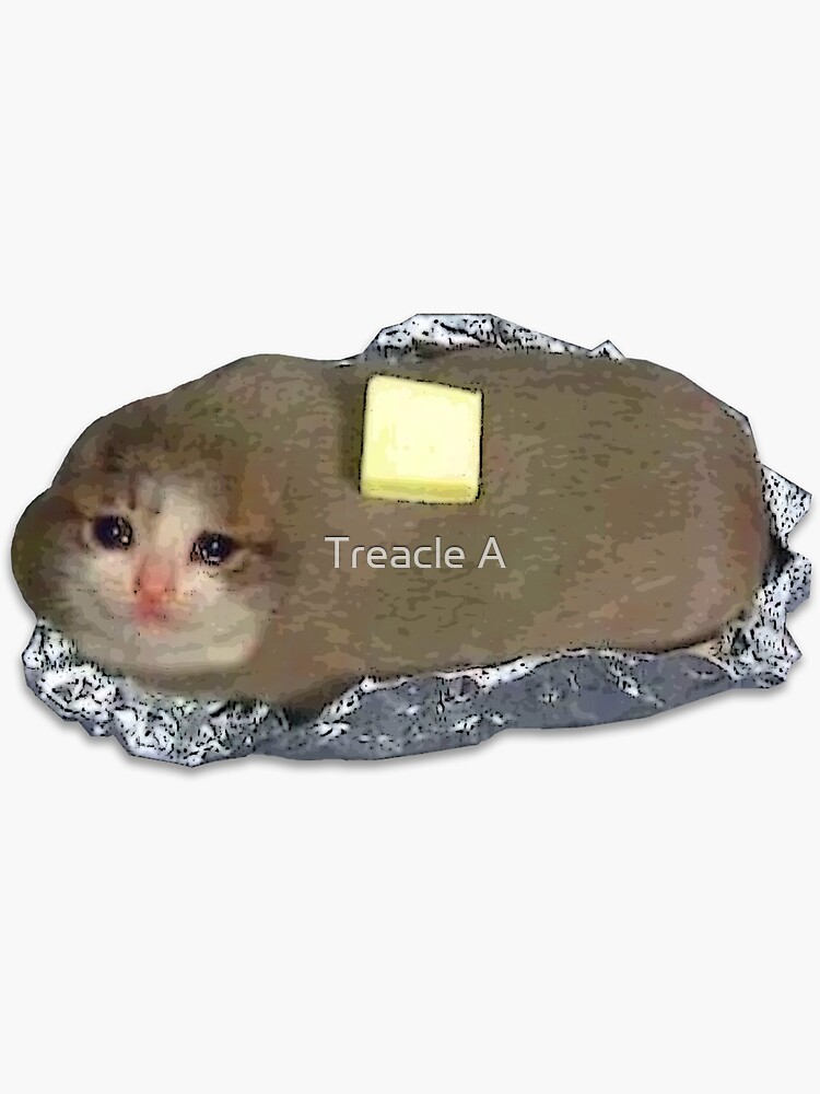 Sad Baked Potato Cat Sticker