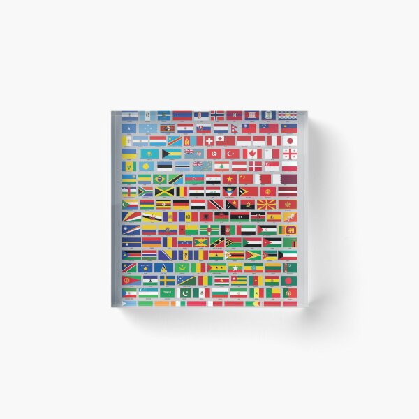 Flags of the World by Color Acrylic Block