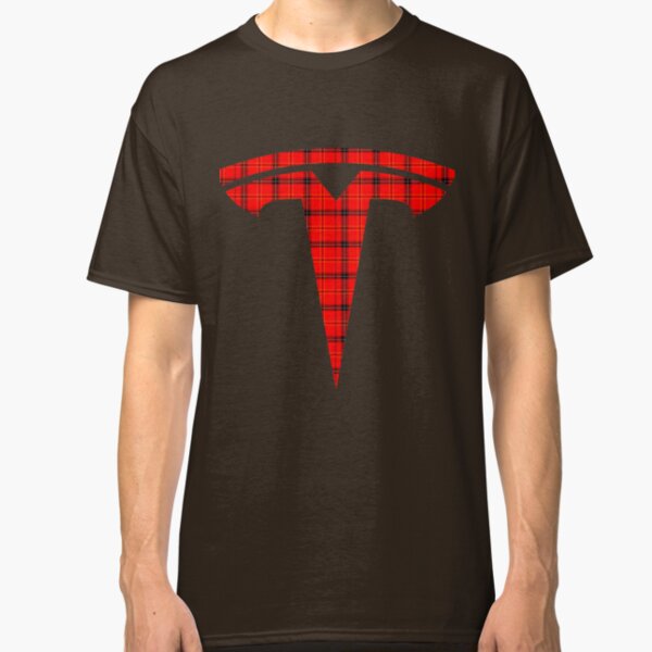 Tesla Logo Plaid Train Classic T-Shirt