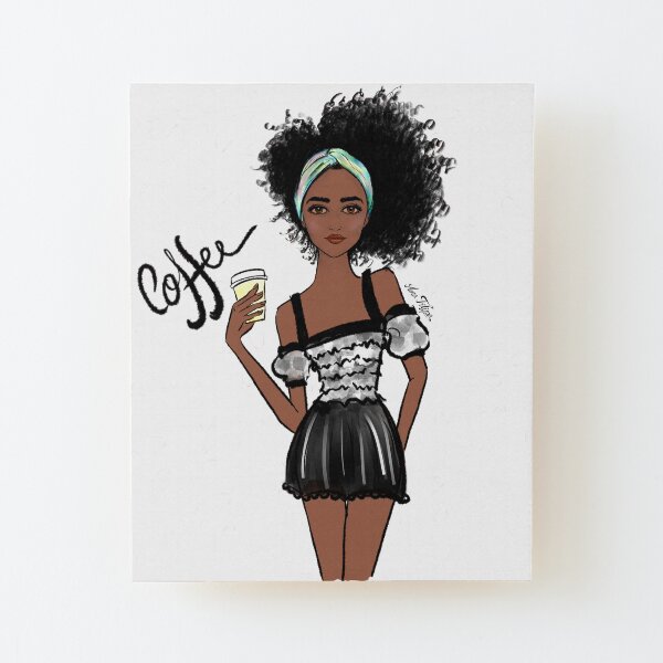 Coffee please Wood Mounted Print