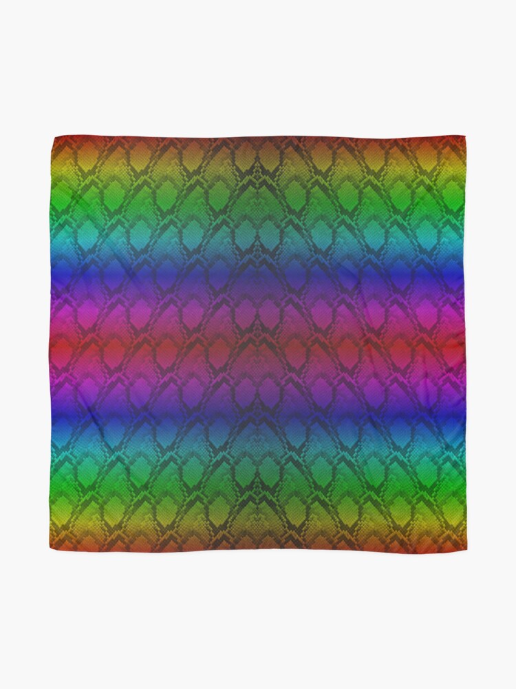 Alternate view of Bright Metallic Rainbow Python Snake Skin Horizontal Reptile Scales Scarf