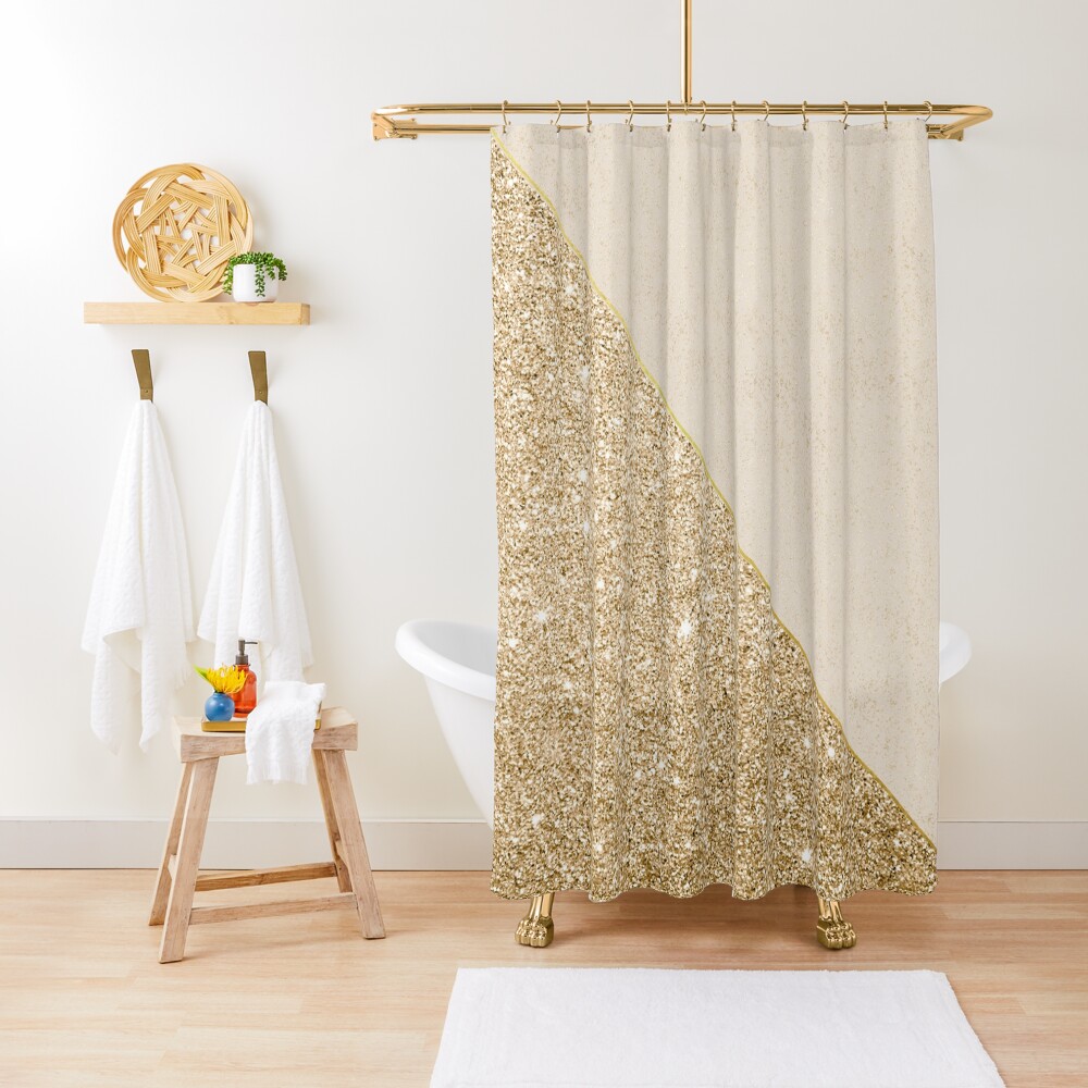 Modern faux shiny gold pattern Shower Curtain