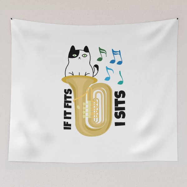 Item preview, Tuba - If It Fits, I Sits (Tuba Cat) designed and sold by BandMomDesigns.