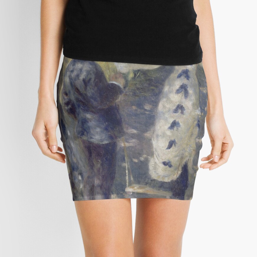 The Swing Oil Painting by Auguste Renoir Mini Skirt