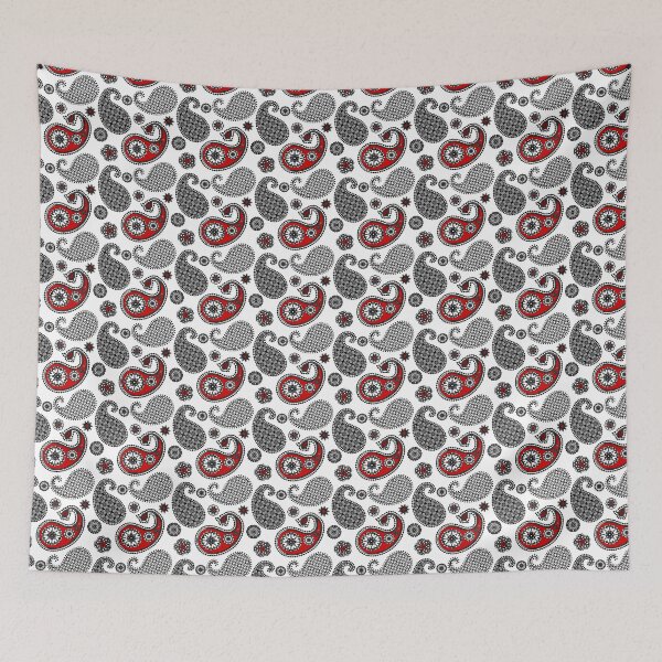 Item preview, Paisley Pattern, Black, White and Red designed and sold by Marymarice.