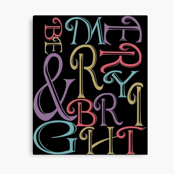 Be Merry and Bright Typography Canvas Print