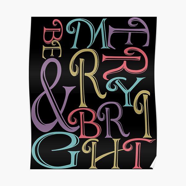 Be Merry and Bright Typography Poster