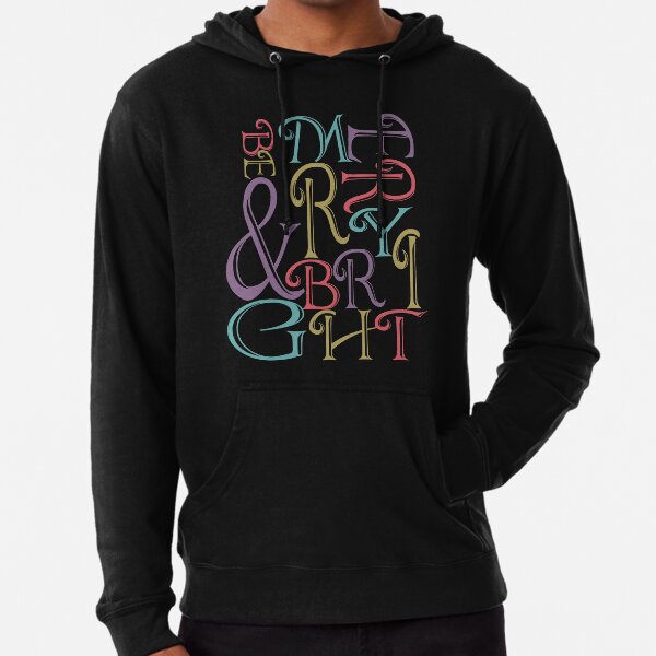 Be Merry and Bright Typography Lightweight Hoodie