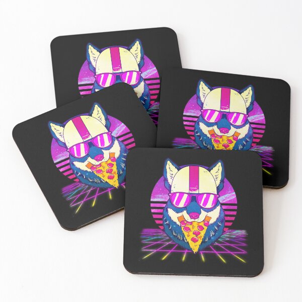 Item preview, Awesome Retro Vaporwave EDM Cute Cat Pizza designed and sold by perfectpresents.