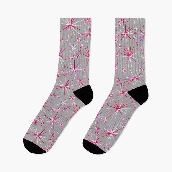 Aperçu de l'œuvre Motif Sputnik du milieu du siècle, gris et fuchsia créée et vendue par Marymarice.