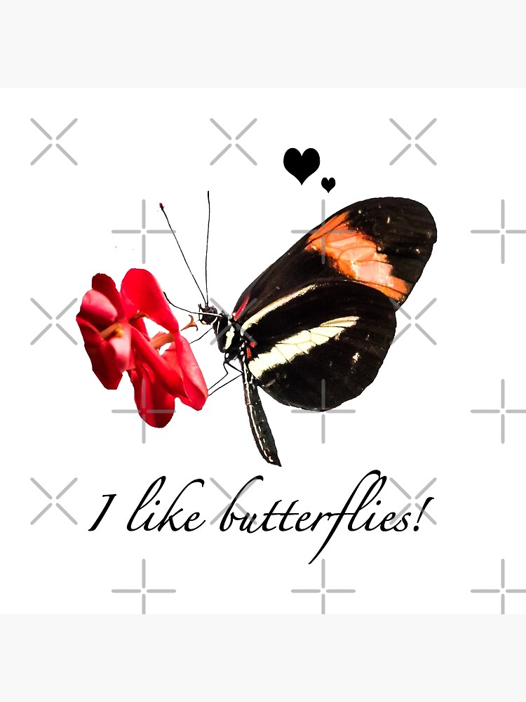 Thumbnail 2 von 2, Stofftasche, Geschenkidee Schmetterling Foto "I like butterflies!" designt und verkauft von Igelchen.