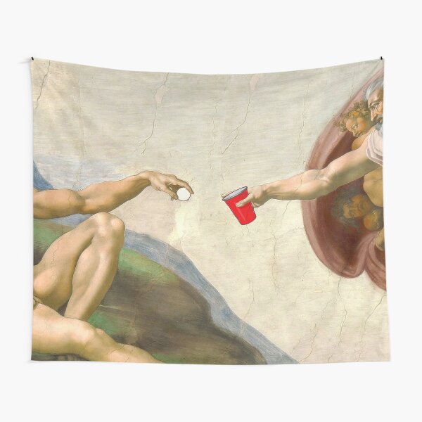 Sistine of Beer Pong Tapestry
