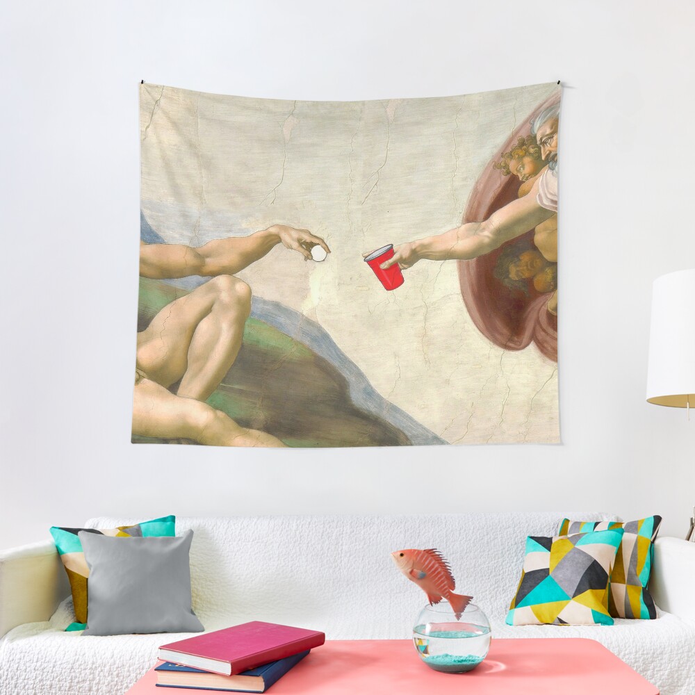 Sistine of Beer Pong Tapestry
