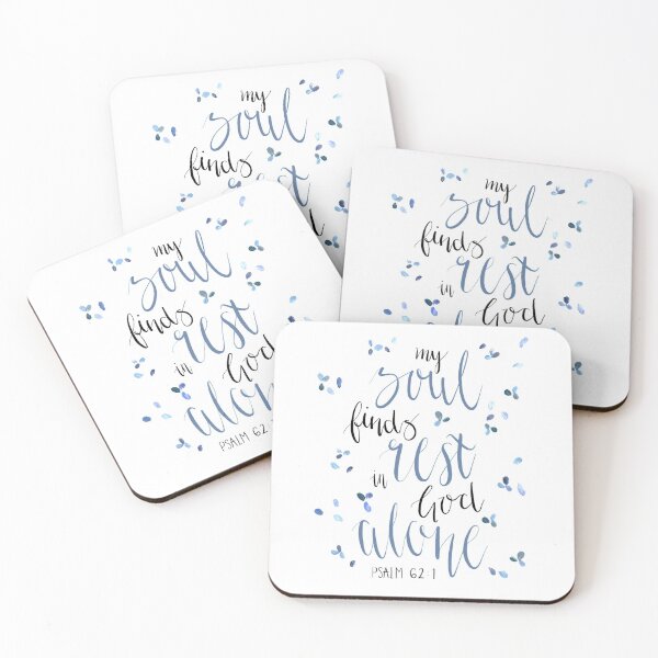Psalm 62:1 Print Coasters (Set of 4)