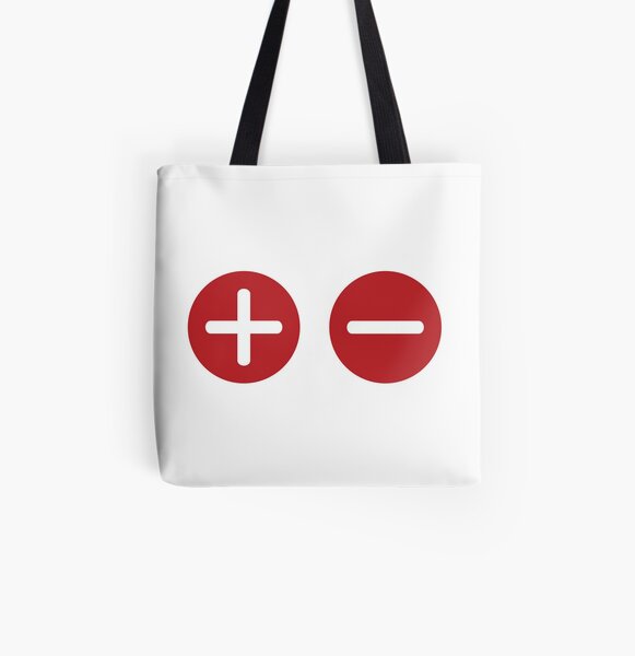 Plus and Minus All Over Print Tote Bag